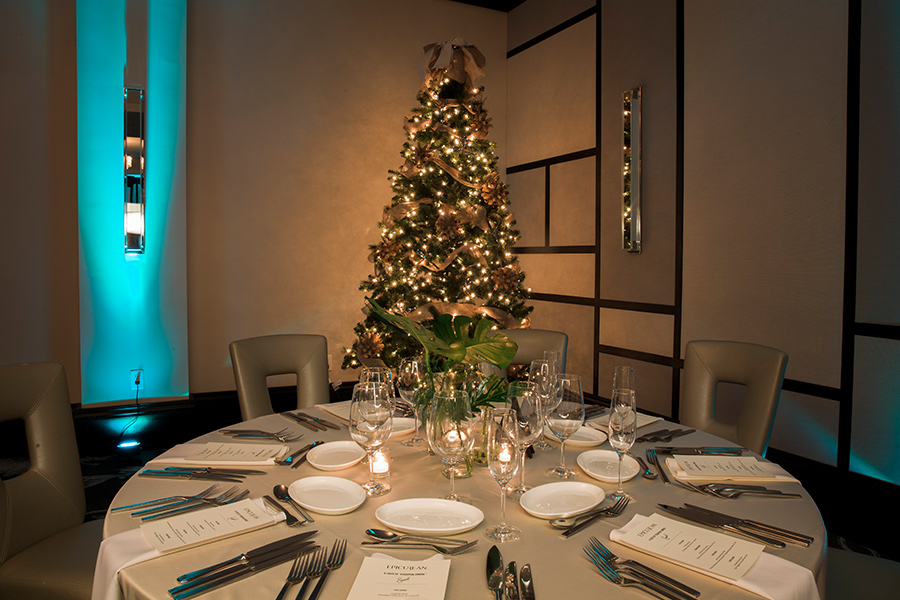 A christmas tree on a table