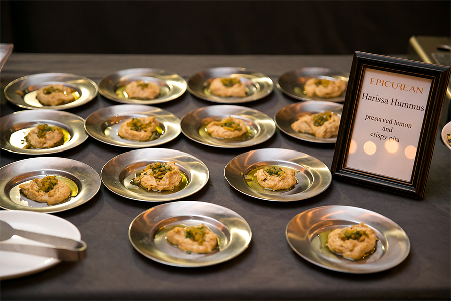 Plates of food on a table