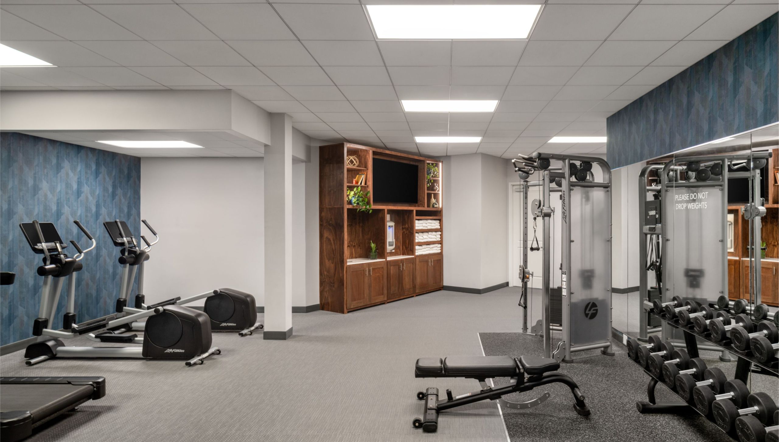 a fitness center at Epicurean Hotel in South Tampa